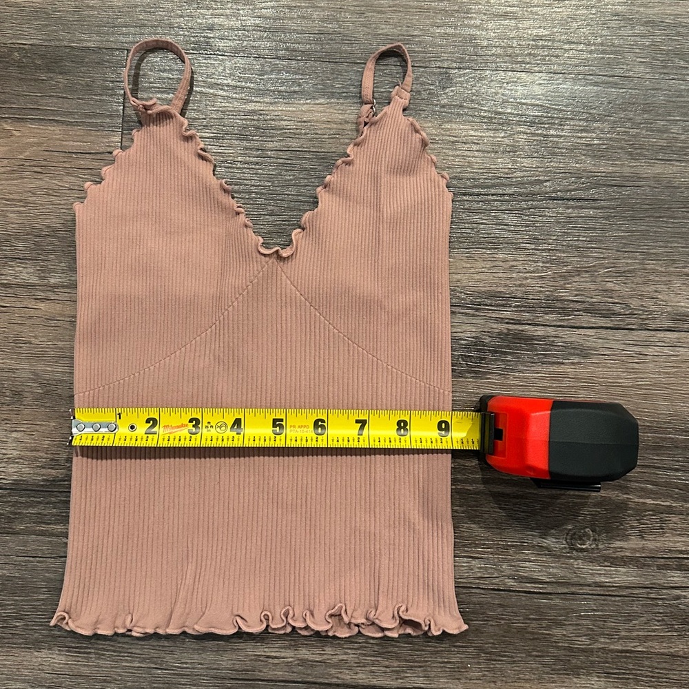 Free People Ruffled Ribbed Camisole - Soft Pink - Picture 6 of 6
